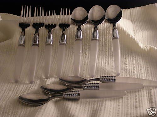 Lot STAINLESS STEEL Frosted FLATWARE Utensils (10 pc)  