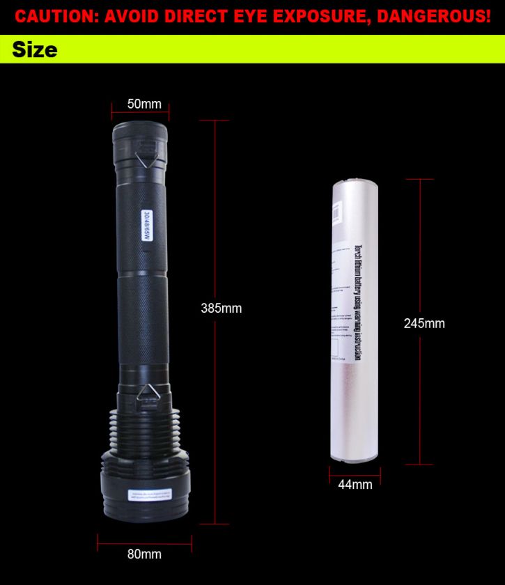   Black HID 85W 8700mAh 8500Lumen HID TORCH,FLASHLIGHT SPOTLIGHT  